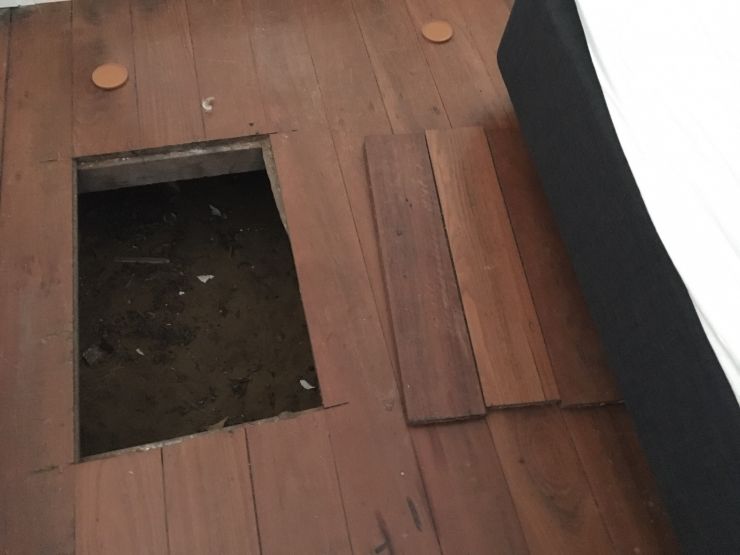 Open subfloor trap